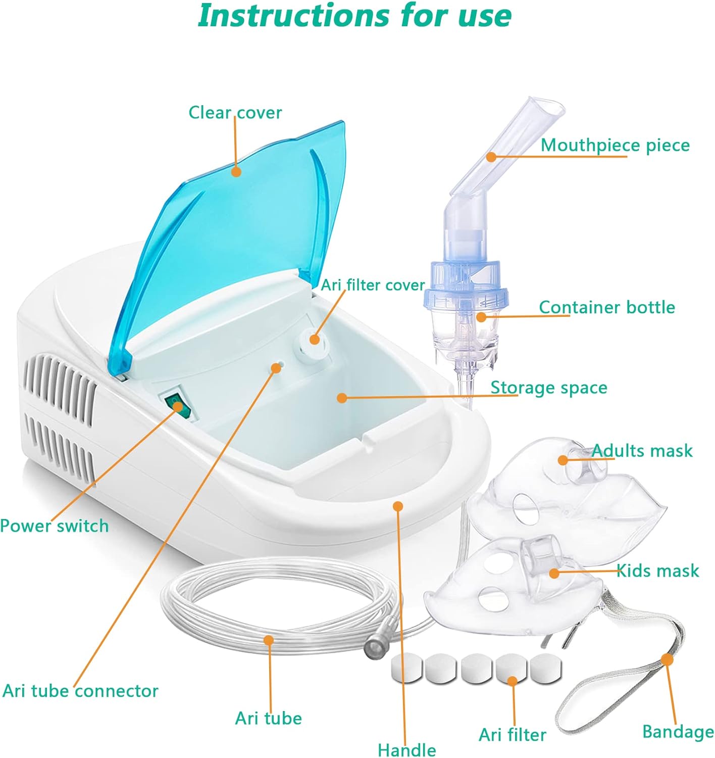 Compressor Steam Inhaler Machine for Kids and Adults Home & Travel use