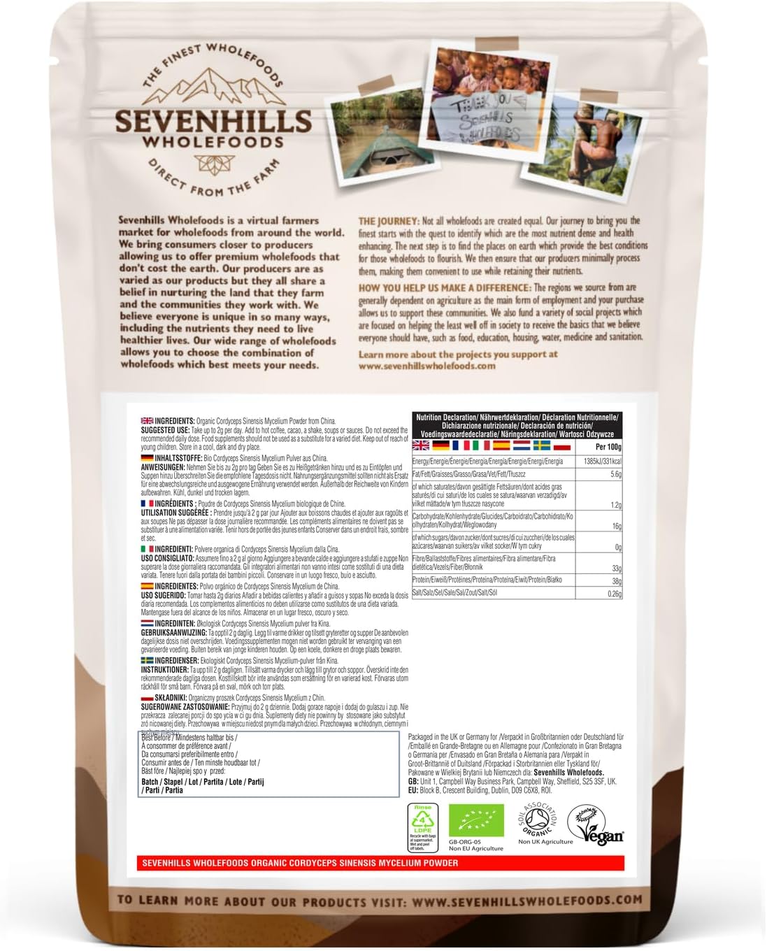 Organic Raw Powder 100% Pure & Natural | GMO-Free | Gluten-Free