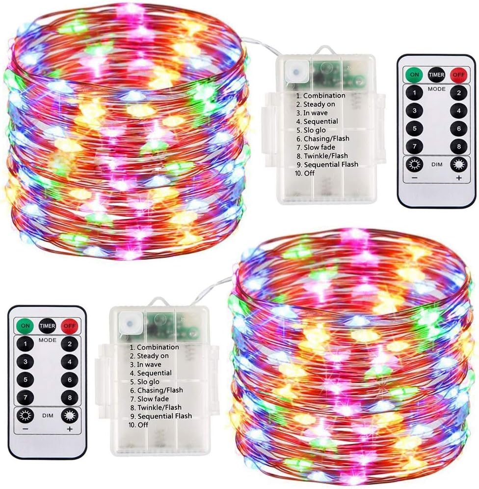 Fairy Lights Battery Operated String Lights 33FT With Remote Control for Garland Bedroom Wedding Party Christmas Tree Indoor Decor