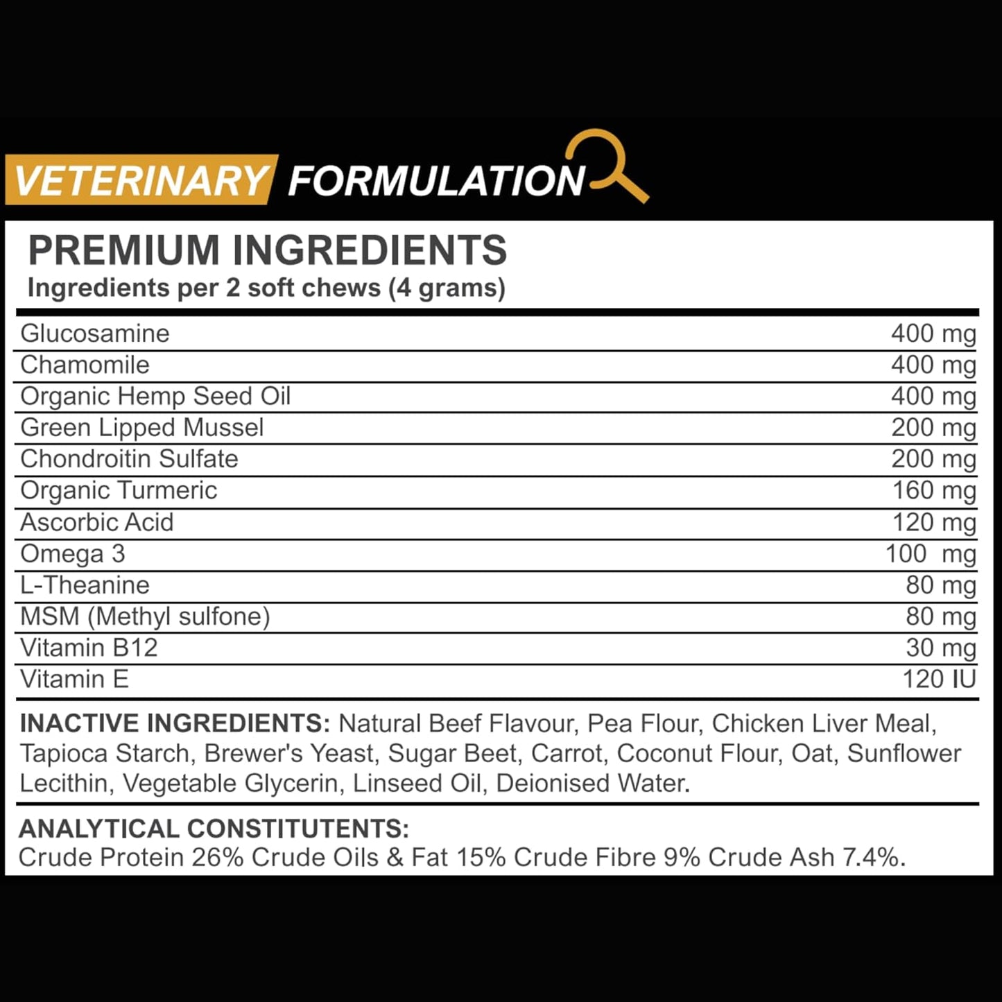Dog Joint Supplement for Senior Dogs – High Strength Dog Joint Care with Glucosamine, Chondroitin, Turmeric, Salmon Oil Omega 3, Green Lipped Mussel – Joint Care for Dogs – 120 Chew Treats