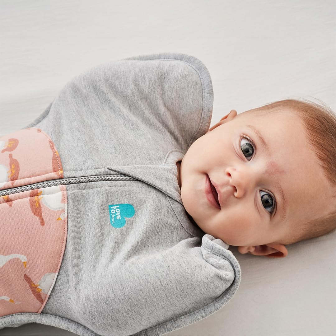 Swaddle Up, Medium 6-8.5 kg, Dusty Pink, Snug Fit Supports Good Sleep Routine, 2.5 Tog