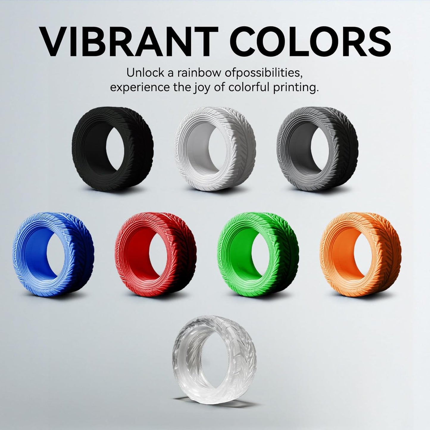 TPU Flexible Filament 1.75mm, 3D Printer Filament, Dimensional Accuracy +/- 0.03 mm, 0.5KG Spool, 1.75 mm, TPU White