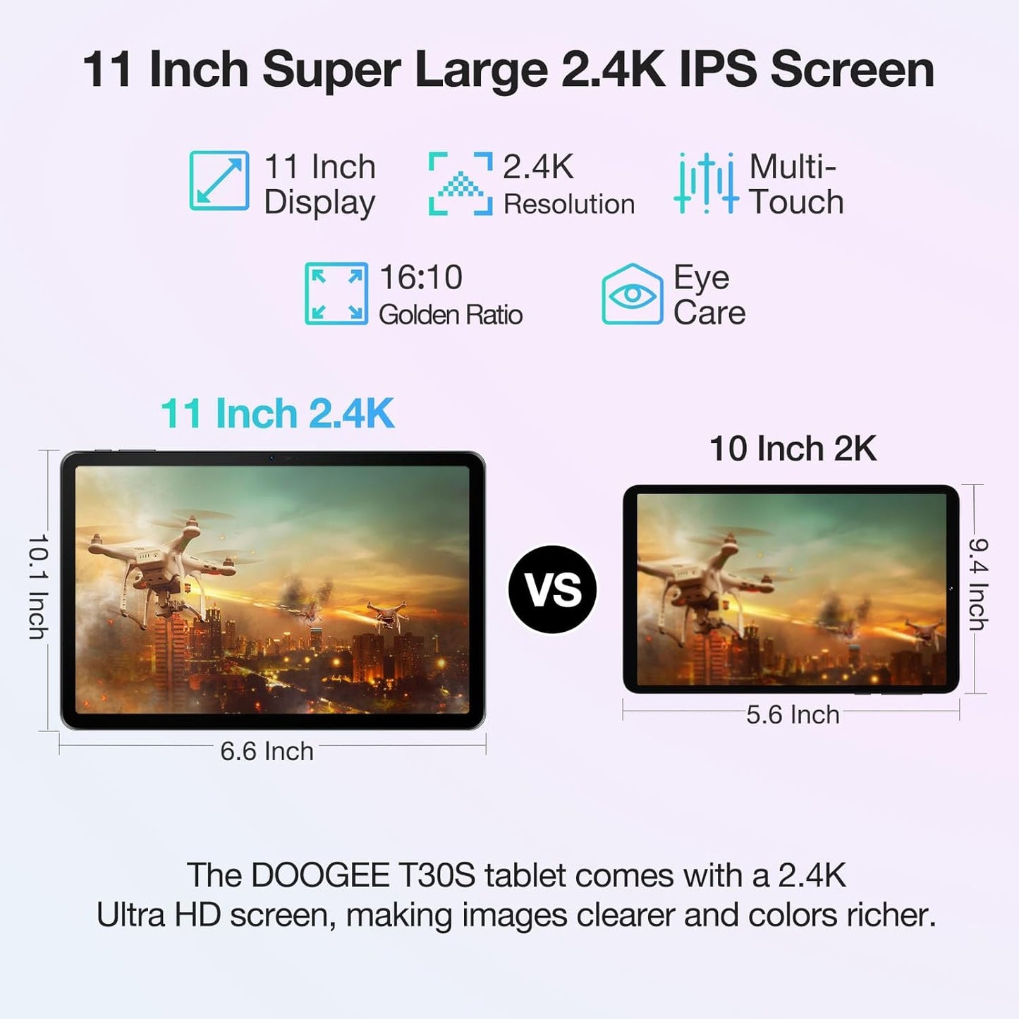 T30S 2025 Newest 11 Inch Tablet With Keyboard, 16GB+256GB/1TB, Octa-Core, 8580mAh, Android 14 Tablet With SIM Card Slot, Widevine L1, Bluetooth 5.0, 5G WiFi, Tablets with Pen