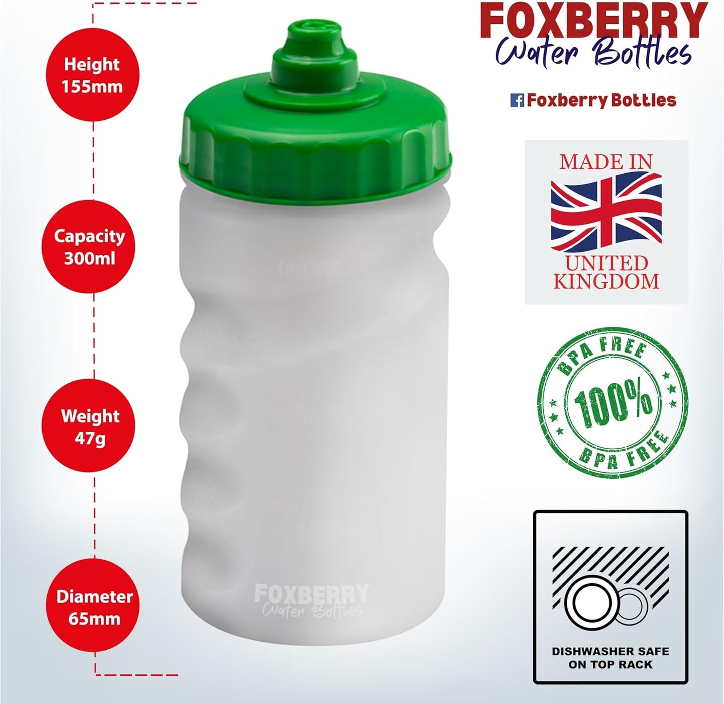 300ml Children's Small Reusable Water Bottles - 4 Pack - Hands Free Lid - Spill Proof - Leakproof Spout - BPA Free - Dishwasher Safe - Sports - School - Clubs (Green Yellow Red Blue)