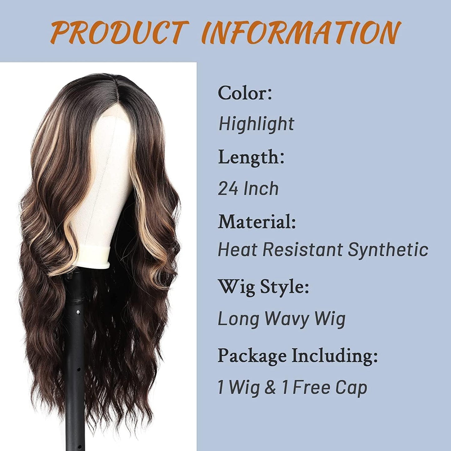 Wigs for Women Middle Part Curly Synthetic Hair Natural Looking Heat Resistant Fiber for Daily Party Use