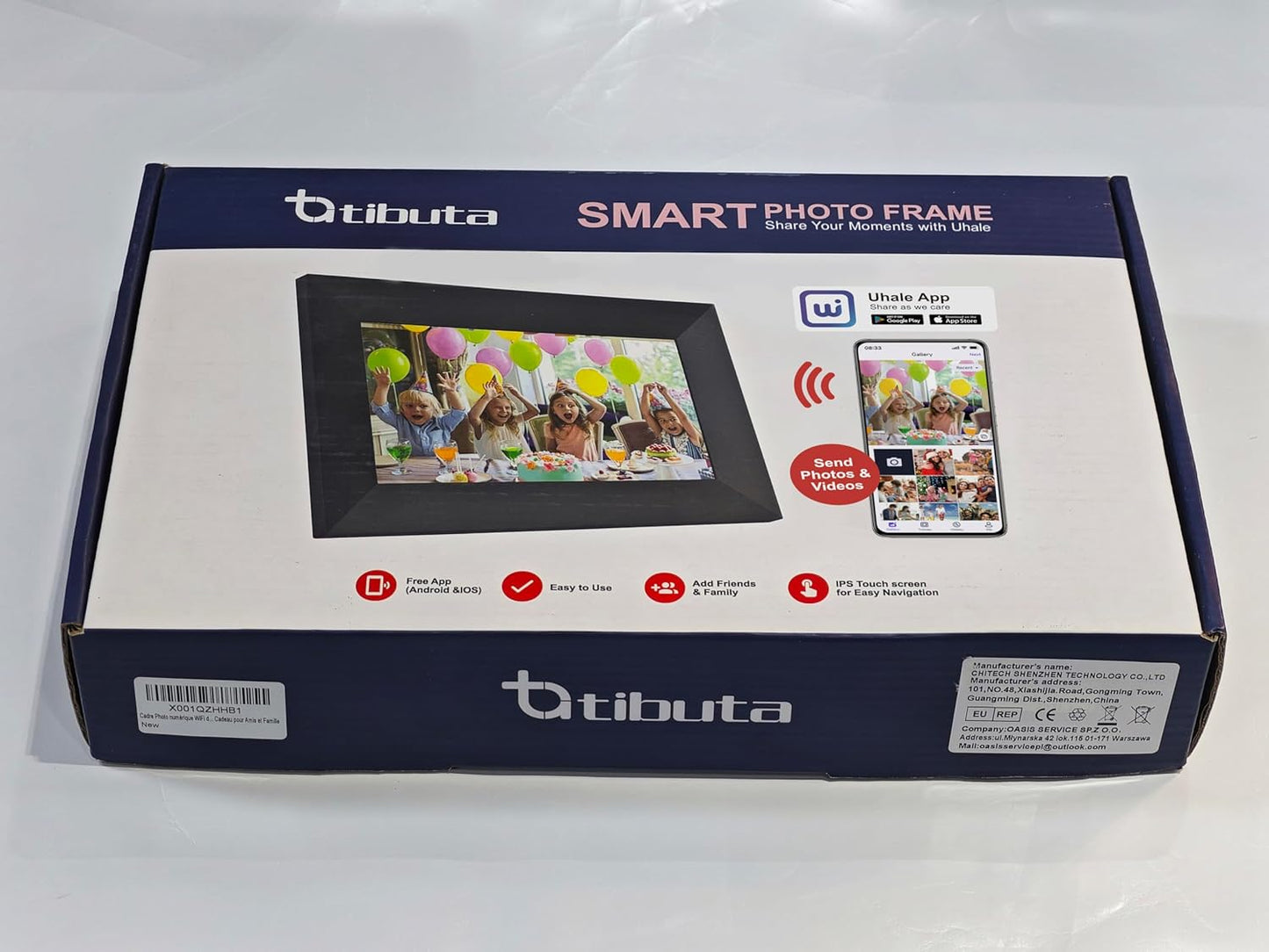 Frameo 8 Inch WiFi Digital Photo Frame, 16GB Storage Touch Screen Smart Cloud Photo Frame, Easy Setup to Share Photos or Videos via Frameo APP, Auto-Rotate