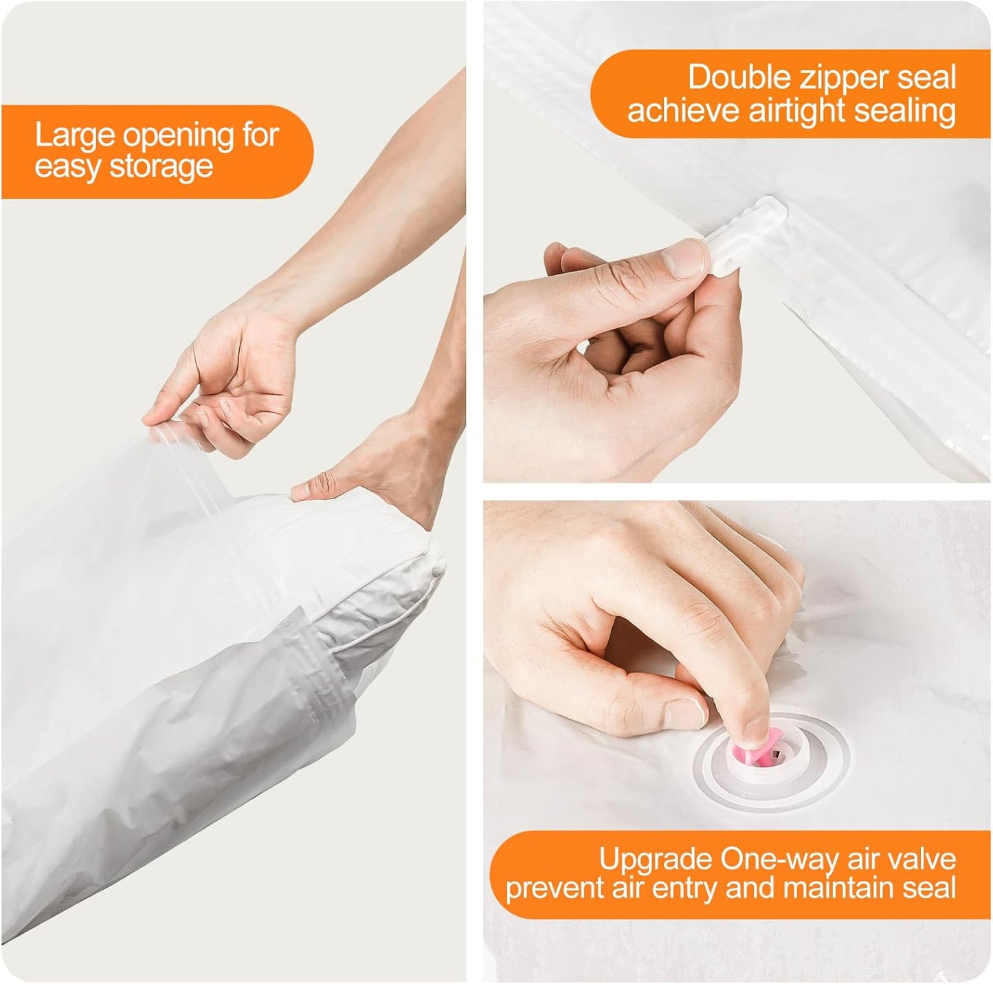 Vacuum Storage Bags for Clothes, Vacuum Bags with Electric Pump Saver Bags for Duvets, Bedding, Pillows, Clothes, Quilts