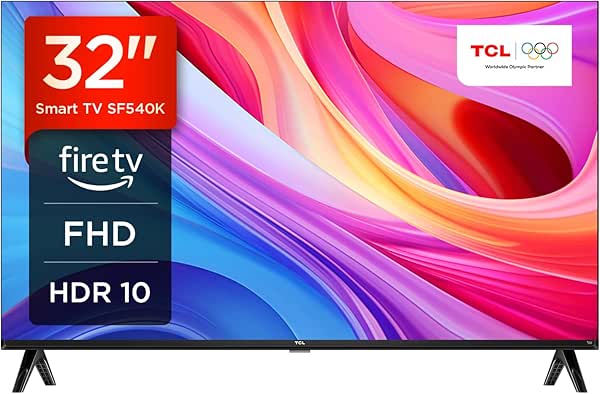 TCL 32SF540K 32-inch FHD Smart Television - HDR & HLG-Dolby Audio-DTS Virtual X/DTS-HD-Metal Bezel-less-Dual-band Wifi 5-with Fire OS 7 system
