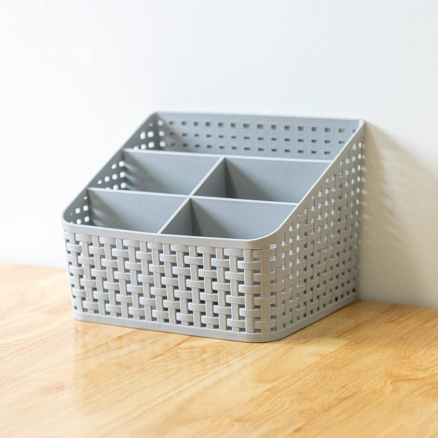 Storage Basket, Cosmetic Box Organiser,Plastic Storage Box Desktop 5 Grid Sub-grid Storage Case Multi-function Storage for Desktop Office Bedroom Countertop Home Kitchen
