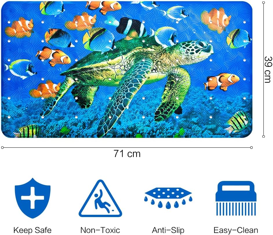 Baby Bath Mat Non Slip Childrens Bath Mat Anti Mould Baby Bathtub Mat Safety Toddlers and Nippers Bathroom Shower Tub Mats with Suction Cups