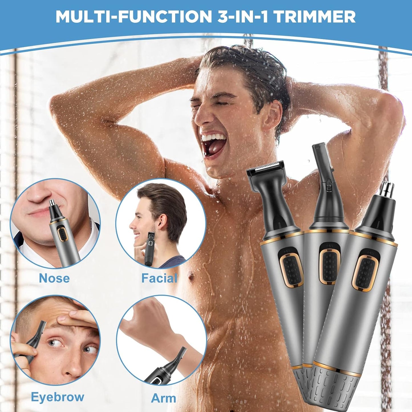 Nose Hair Trimmer for Men,4 in 1 Rechargable Nose Trimmer Men 2025 Professional Upgrade Painless Noses Hair Trimmer