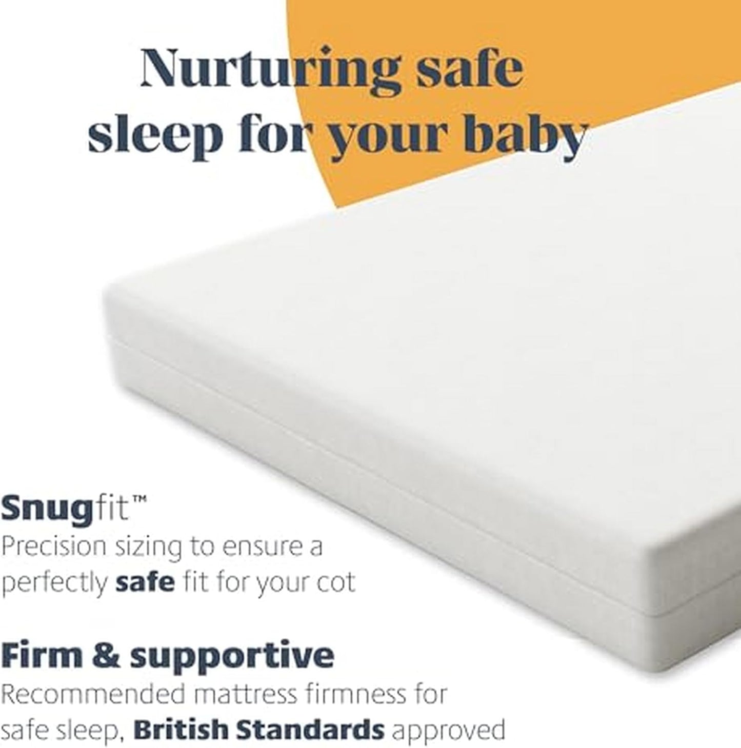 Eco Fibre Cot Bed Mattress (120 x 60cm x 10cm) Breathable Baby Cot Bed Mattress for Comfy Night’s Sleep, Reversible & Hypoallergenic with Removable Cover for Easy Clean