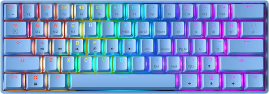 Mechanical Gaming Keyboard - 61 Keys Multi Color RGB Illuminated LED Backlit Wired Programmable for PC/Mac Gamer