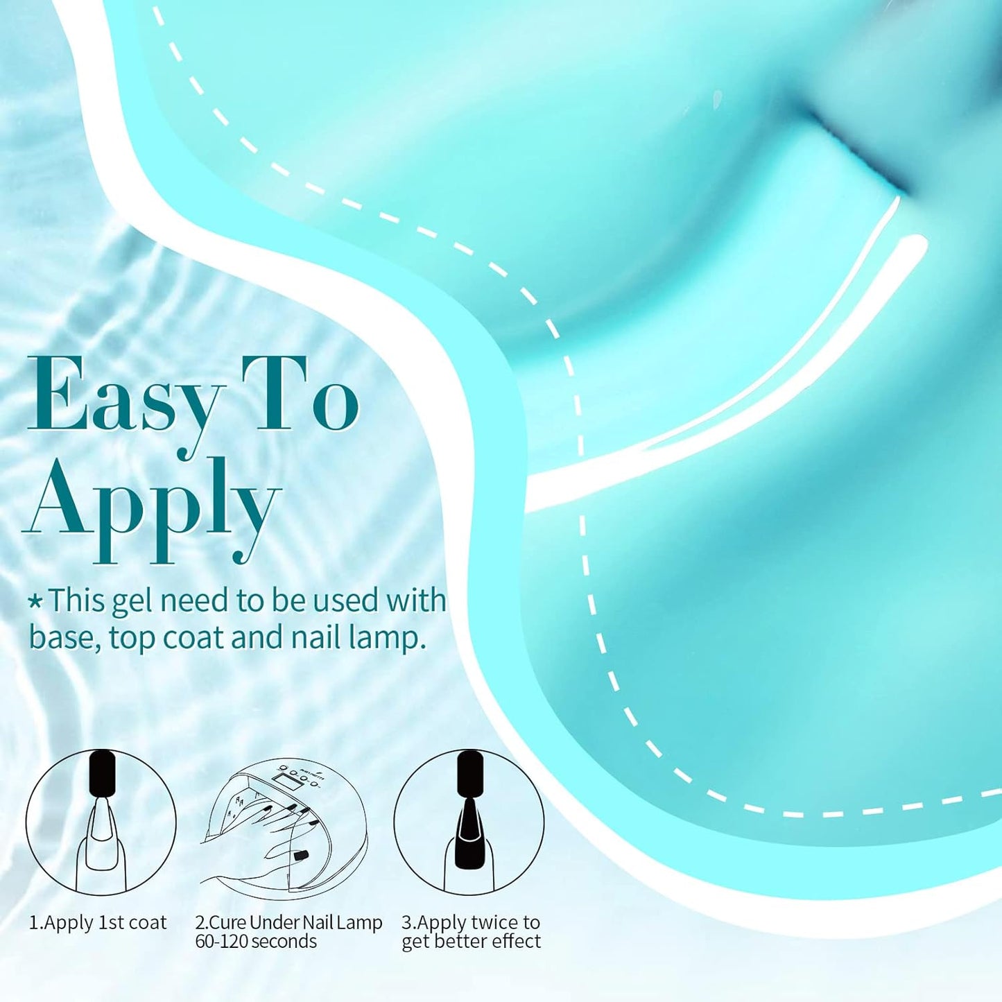 Summer Crystal Gel Nail Polish Set - Pastel Colors Blue Red Green Yellow Pink - Soak Off UV Gel Polish Kit 6PCS