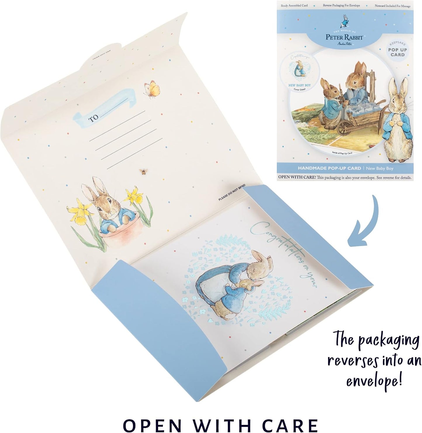 New Baby Arrival Pop-Up Card | 3D Safari Animals Congratulations for Baby Boys or Girls