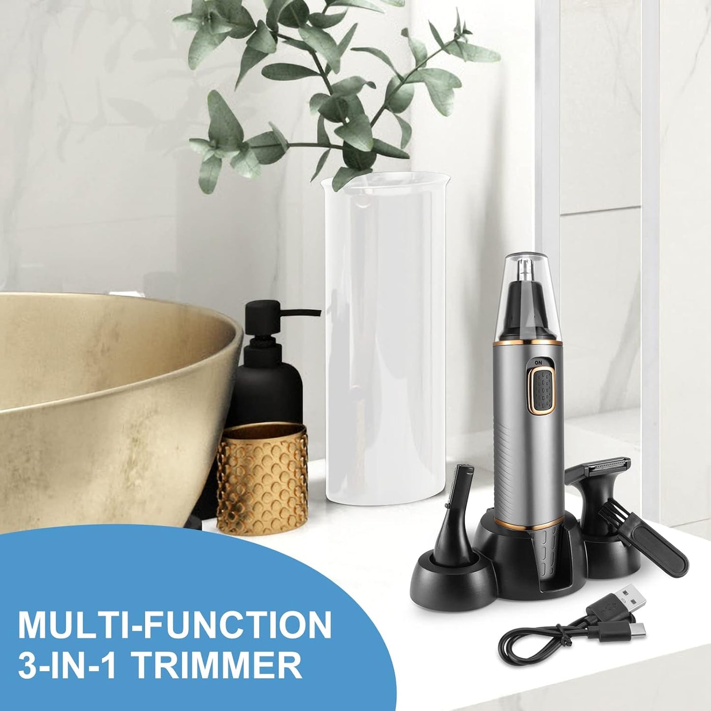 Nose Hair Trimmer for Men,4 in 1 Rechargable Nose Trimmer Men 2025 Professional Upgrade Painless Noses Hair Trimmer