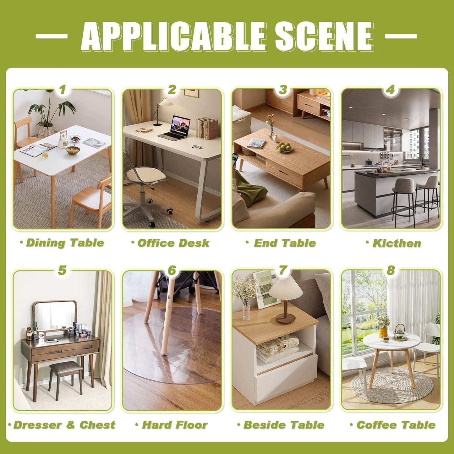 Clear Table Protector,Table Protector for dining room table, Thick Waterproof Plastic Table Cover