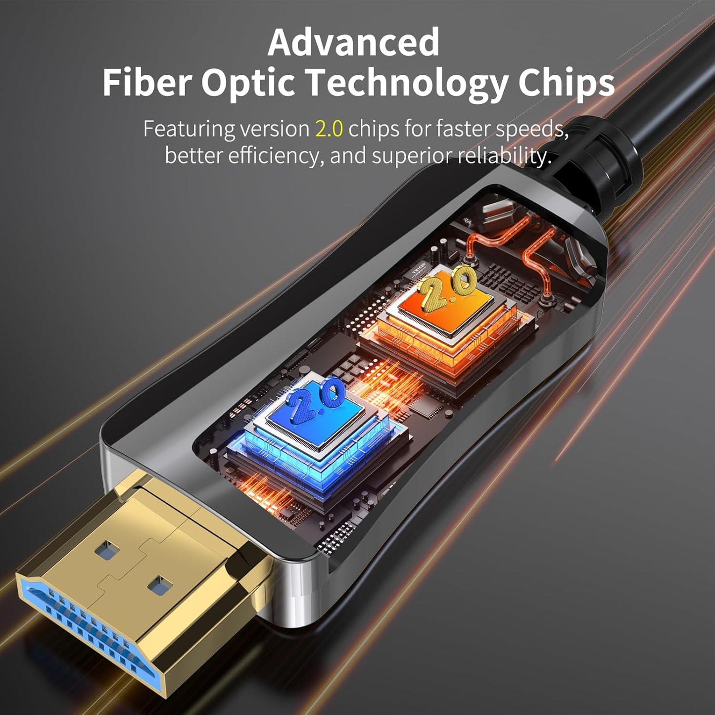 Fibre Optic HDMI Cable, HDMI 2.0 Cable Support 4K@60Hz HDR/High Speed 18Gbps