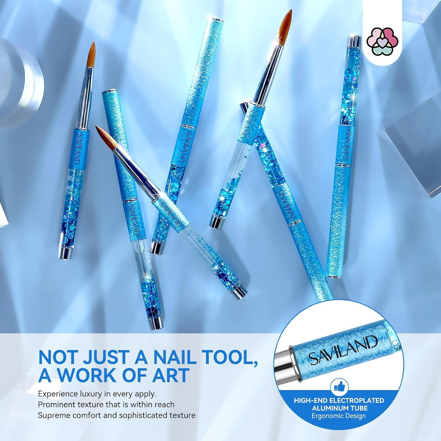 Acrylic Nail Brush Set with Synthetic Bristles
