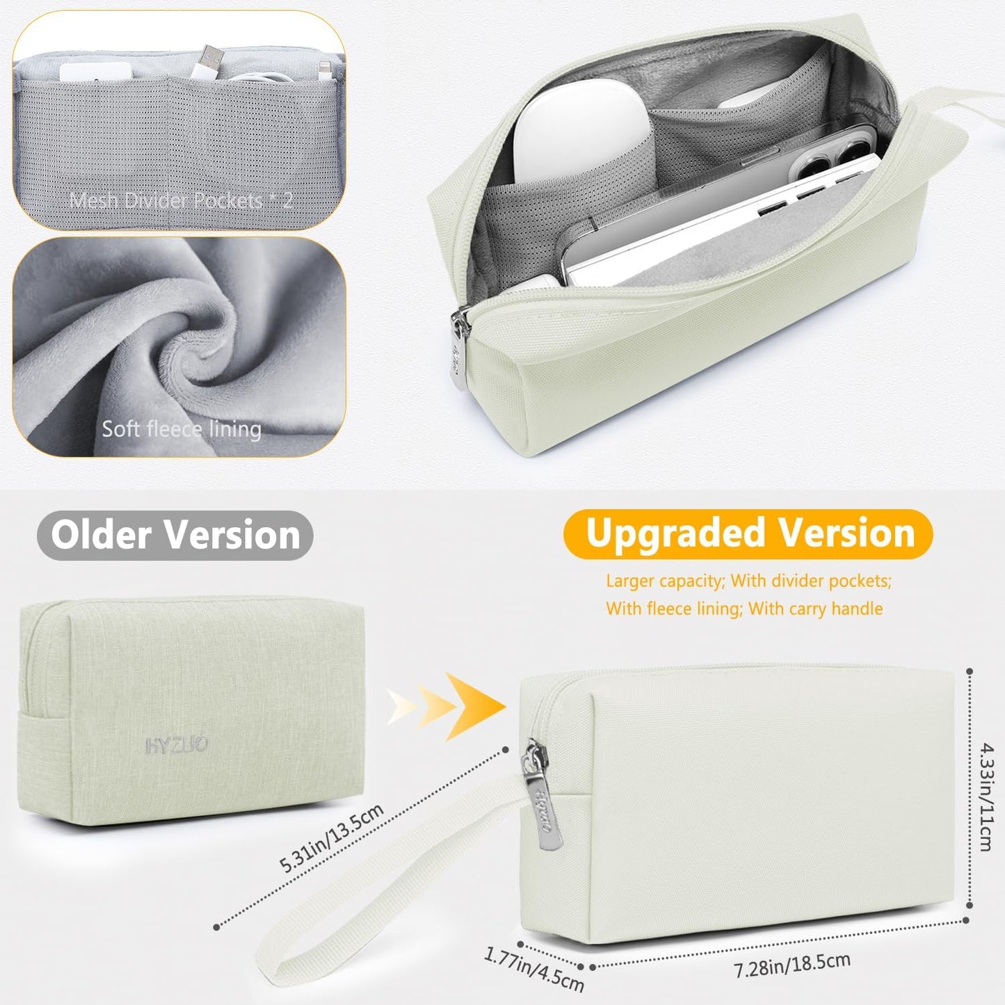 14-15 Inch Laptop Sleeve Bag Set for MacBook Air 15 M4/M3/M2, MacBook Pro 15, XPS 14/15 Plus, 15" Surface Laptop, NoteBook Case for 14" HP Lenovo ThinkPad Asus Acer HUAWEI, Beige