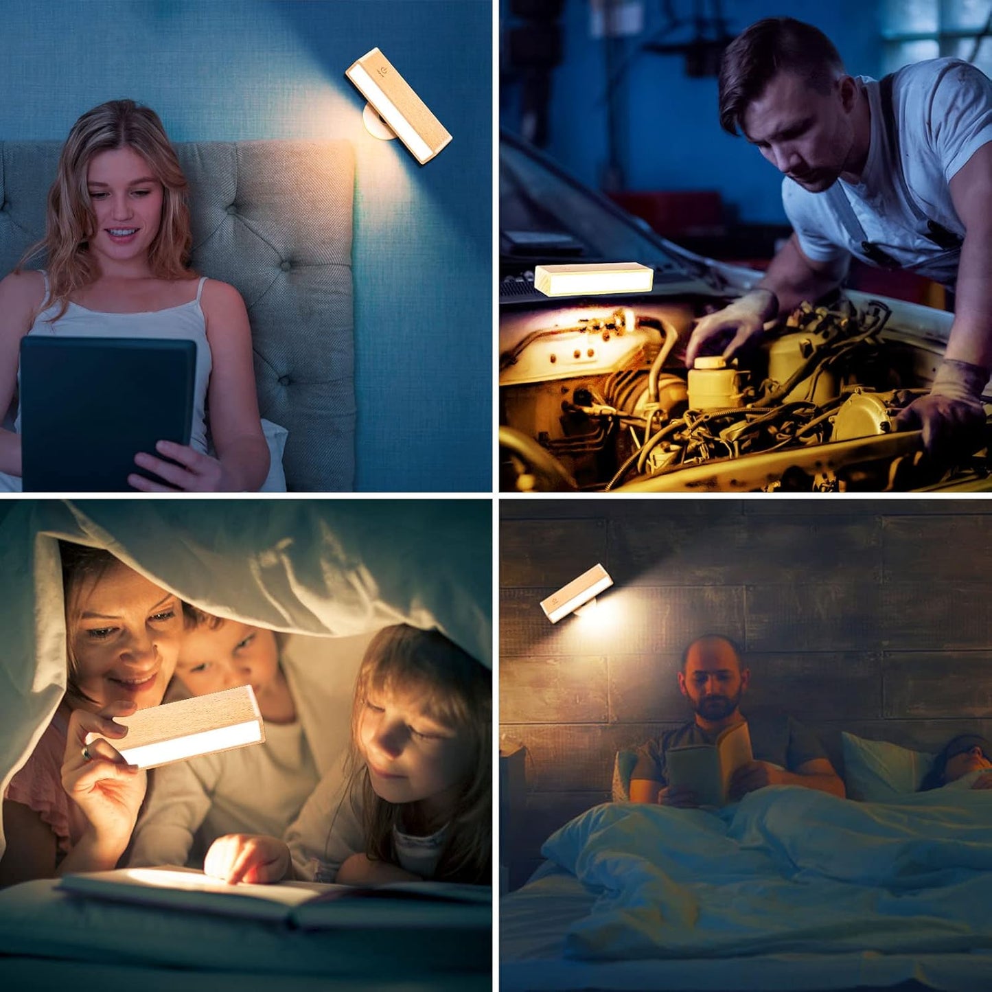 Wall Light, Reading Light Wall Mounted, Battery Operated Wall Lights Buit-in 4000mAh Large Battery, 360° Free Rotation, 98 Brightness Levels