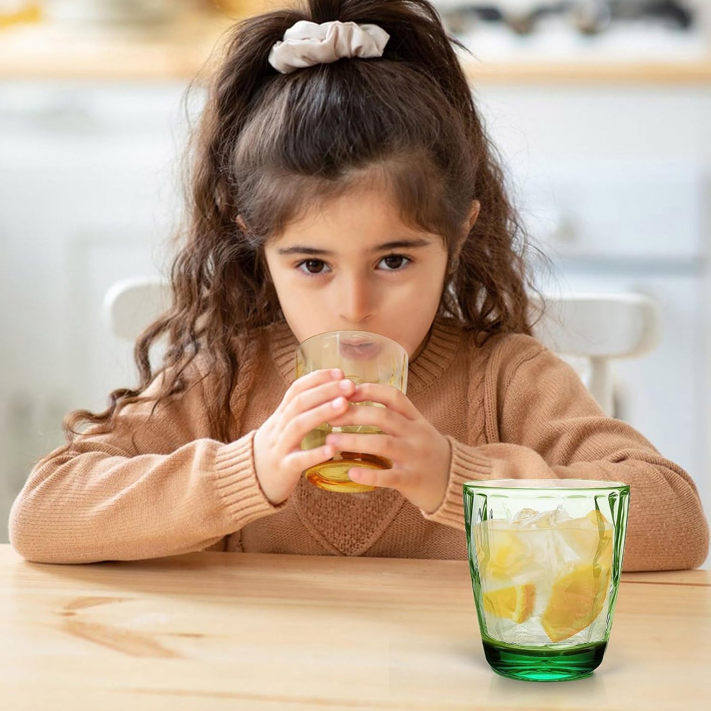 4 Pack Plastic Tumblers 380ml Plastic Acrylic Drinking Tumblers, 13 Oz Reusable Water Cups Stackable Glasses Cocktail Glasses for Everyday Use, Portable Water Tumblers for Picnic Party Camping