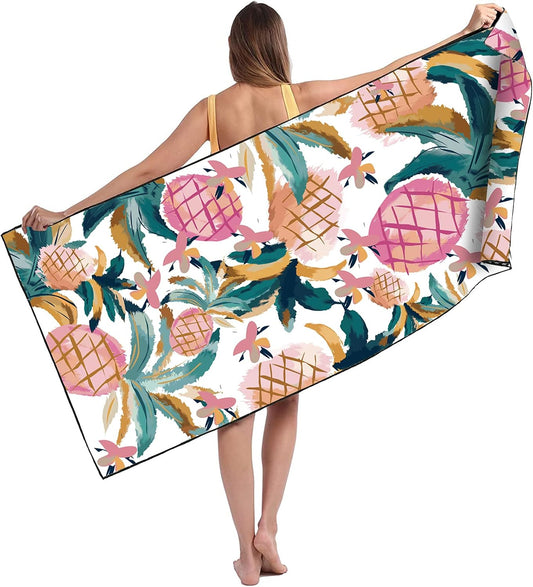 Double Sided Microfiber Beach Towel, Oversized Lightweight Quick Drying