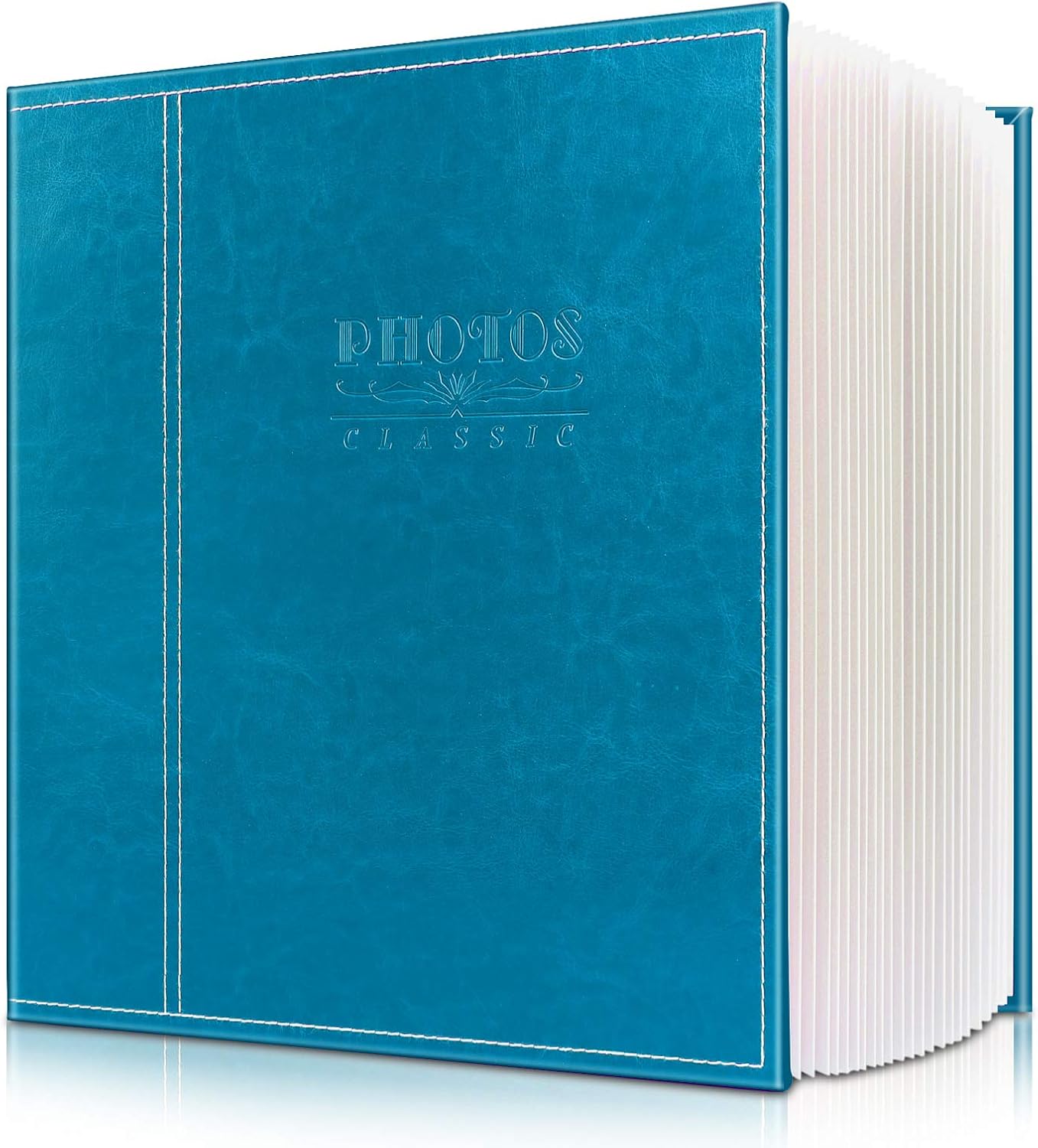 Magnetic Self-Stick Page Photo Album with Leather Cover