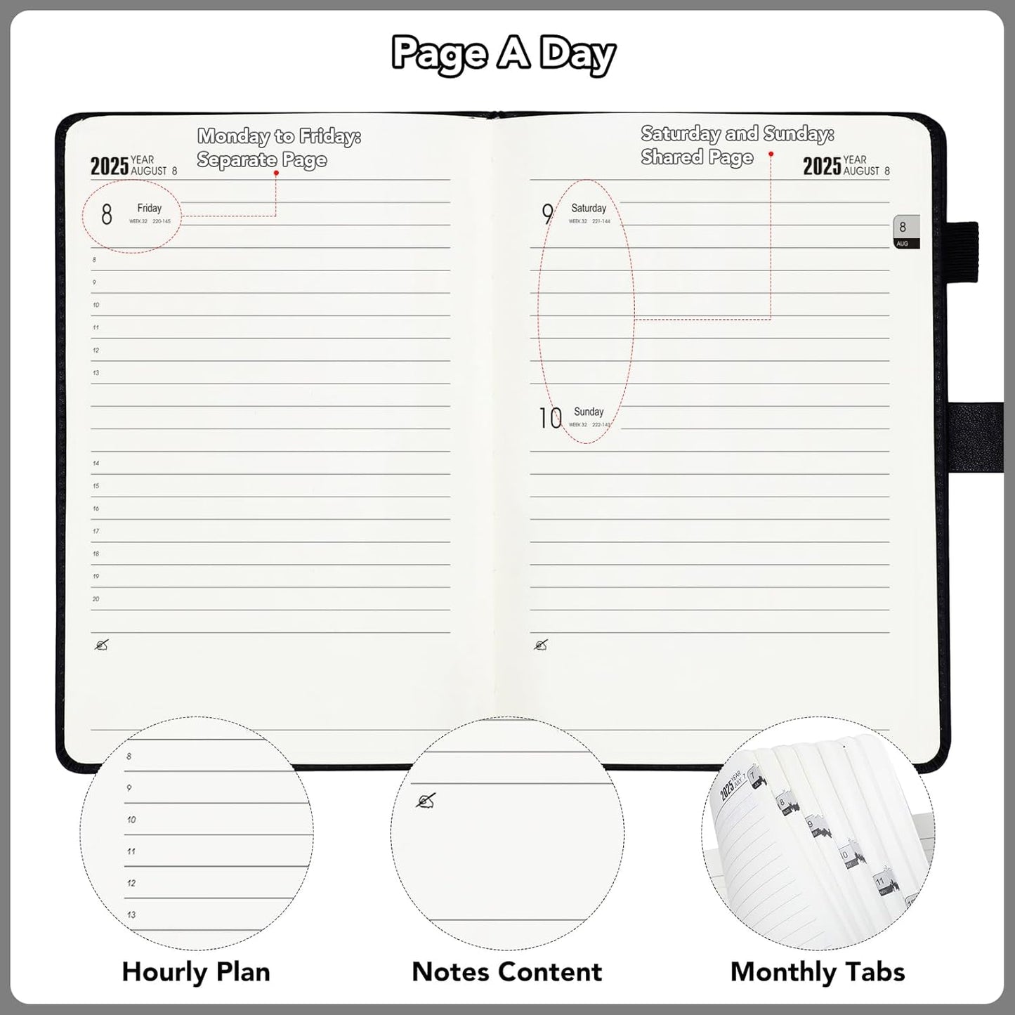Academic Diary 2025-2026 A5 Page A Day, 12 Month Mid Year Daily Diary From July 2025 to June 2026, Day Per Page Daily Planner