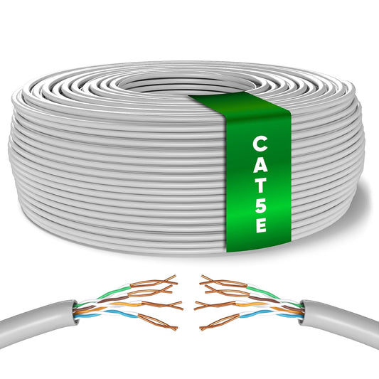 Bulk Cat 5E Ethernet Cable 50m, High Speed LAN Ethernet Network Cable, 50m Bulk Cat5E Internet 1 Gbps, 100 MHz, ADSL AWG24, UTP CCA