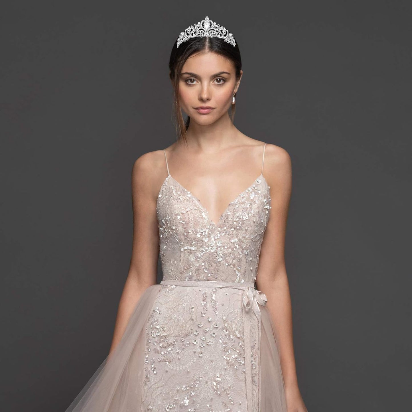 Crystal Tiara Crown Silver Headband Headpiece Rhinestone Hair Jewelry Decor for Women Ladies Little Girls Bridal Bride Princess Birthday Wedding Pageant Prom Halloween Costume Party