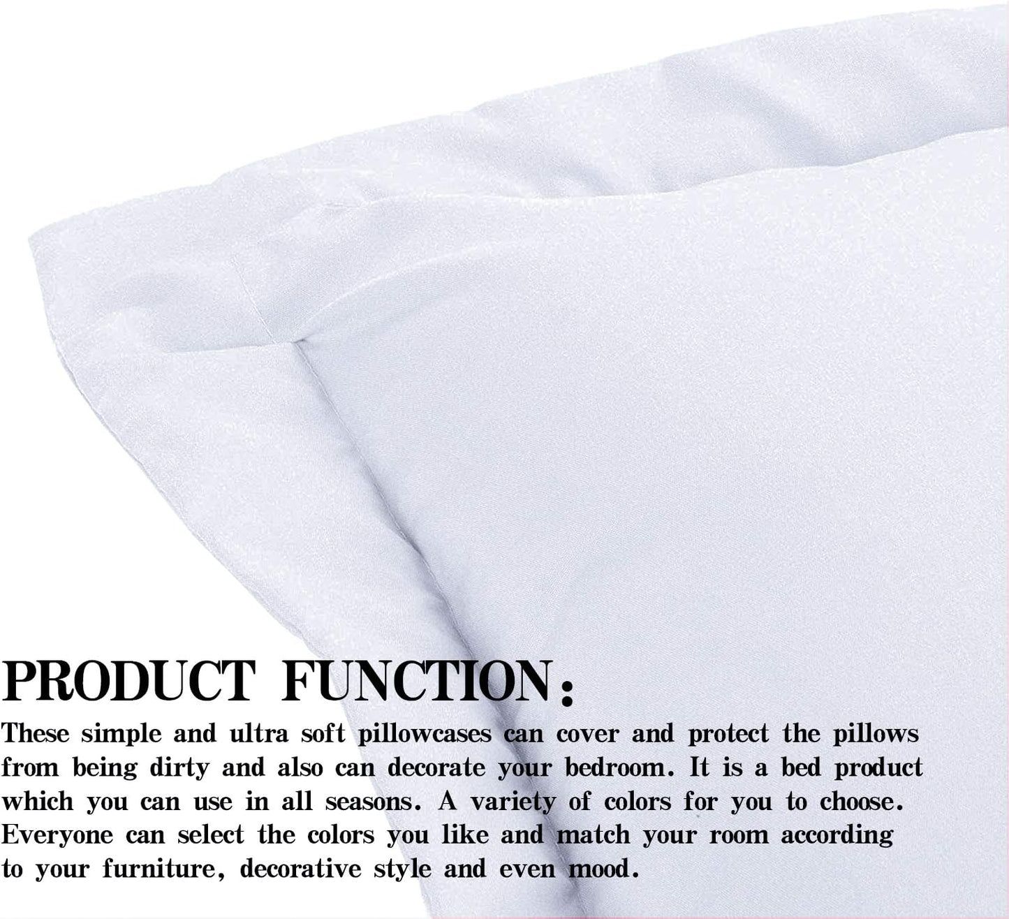 2 Pack 100% Brushed Microfiber Oxford Pillowcases, 1800 Super Soft and Cozy, Wrinkle, Fade, Stain Resistant Standard Oxford Pillow Cases | Hotel Quality Pillow Shams, 50x75 cm, White
