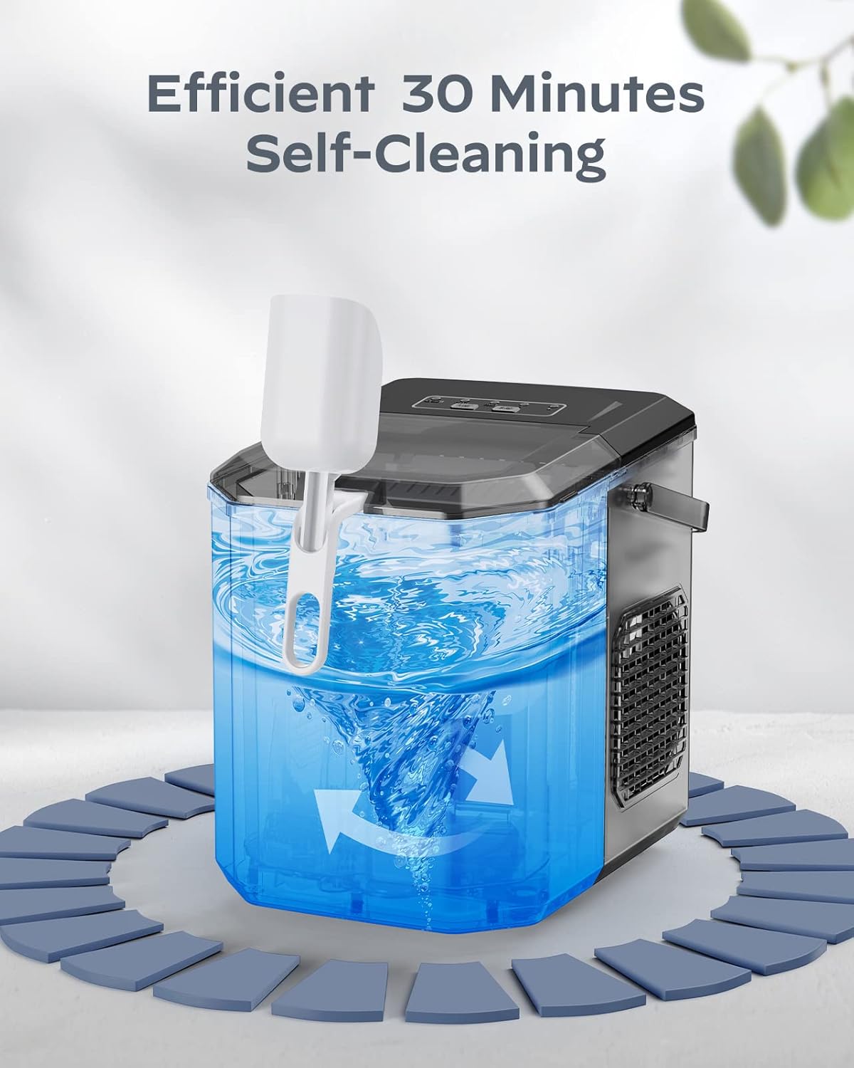 Ice Maker Machine Countertop Ice Machine, Self-Cleaning Ice Maker, Portable Ice Cube Maker Machine for Home/Kitchen/Office/Bar