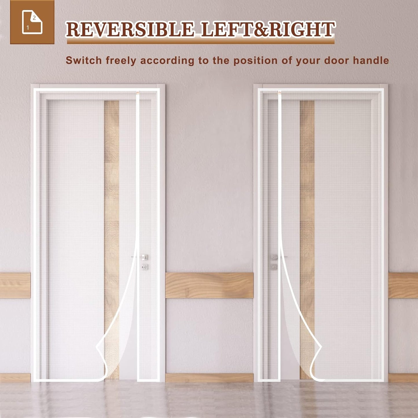 Side Opening Fly Screens for Doors 120 x 220 cm, Reinforced Polyester Sewing Mosquito Net Curtain for Balcony, French, Sliding Glass Door