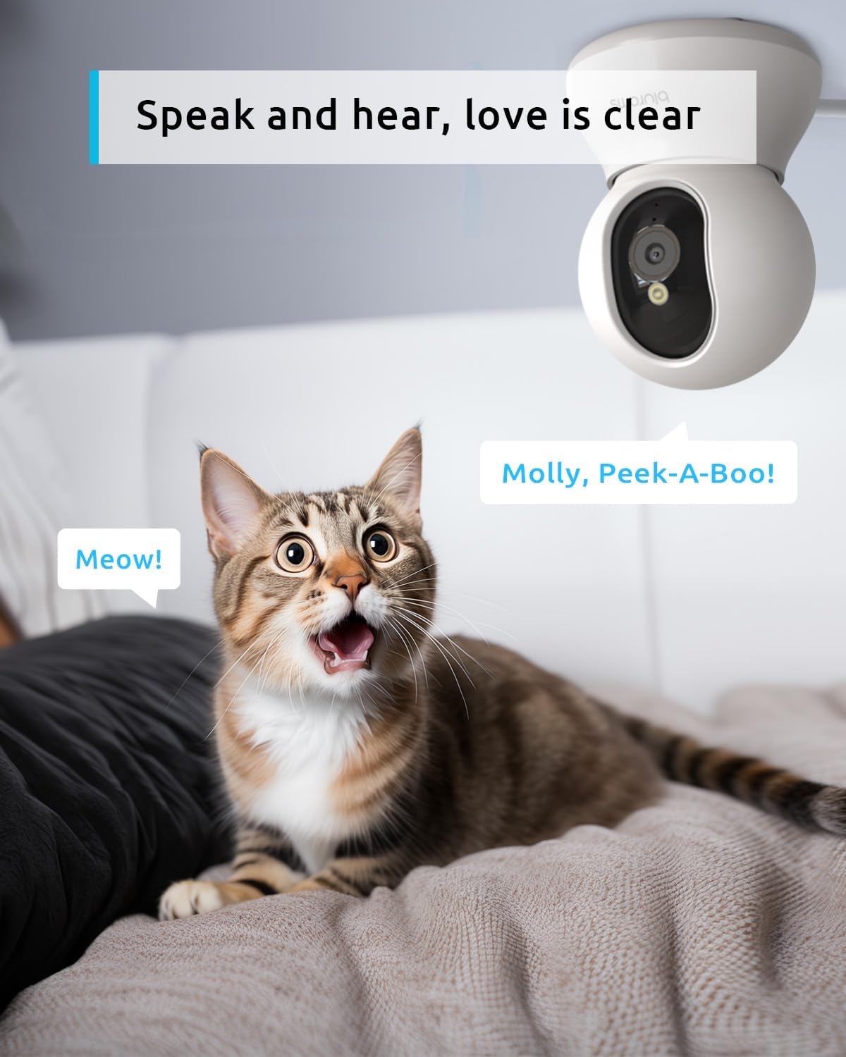 Indoor Security Camera 1080P with 360° View and Night Vision