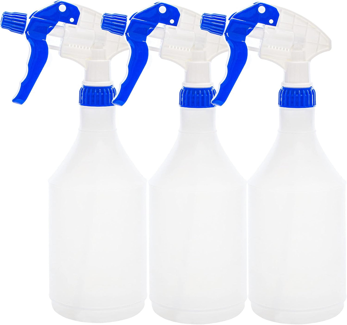 Clay Roberts Water Spray Bottles, Mist and Jet Settings, Pack of 3, Blue, 750ml, Measuring Gauge, Blue Spray Bottles, Cleaning, Gardening, Sprayer Bottle, Water for Cleaning