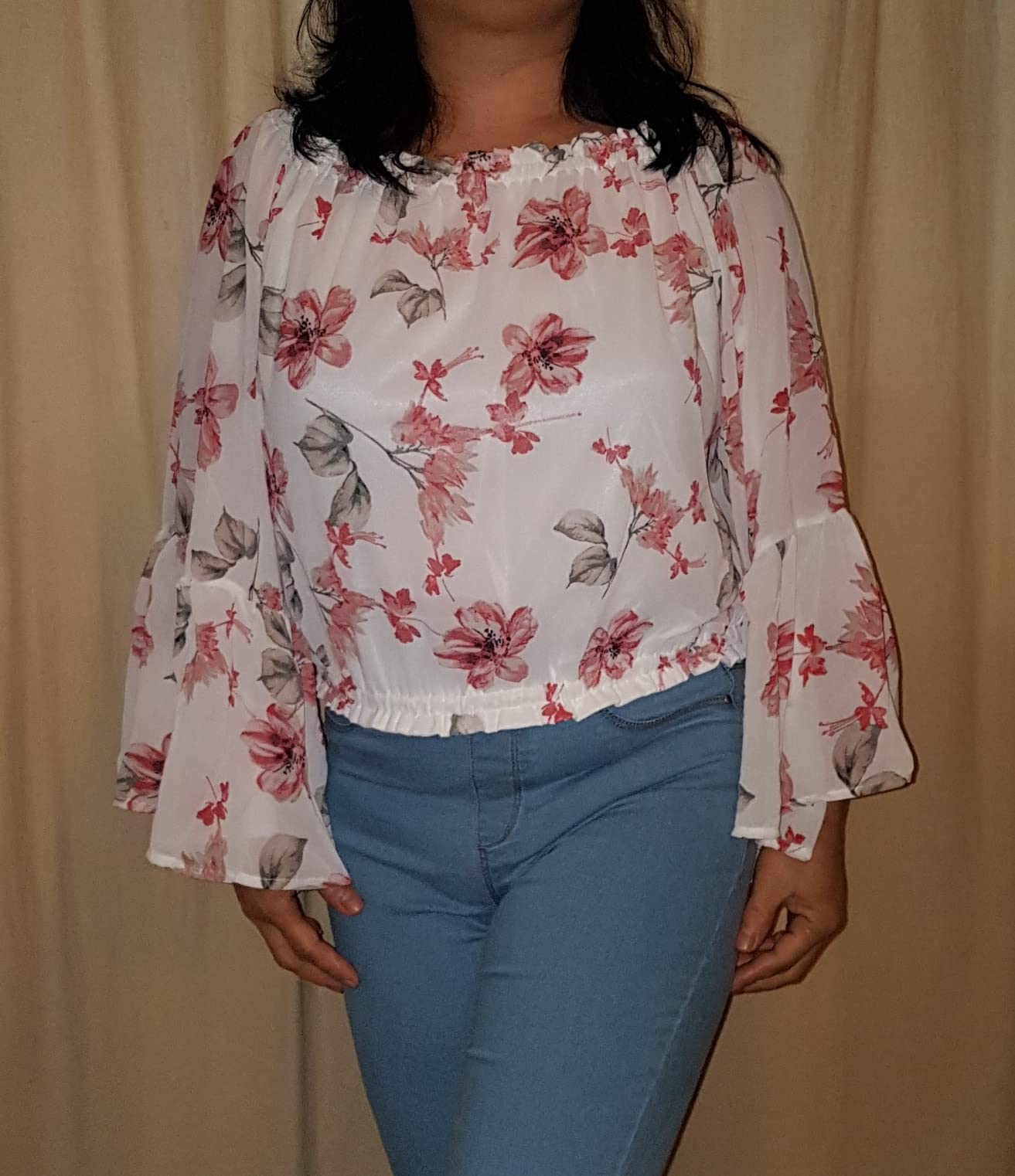 New Women's Casual Loose Printed Chiffon Blouse Summer Short Sleeve Shirt for Ladies