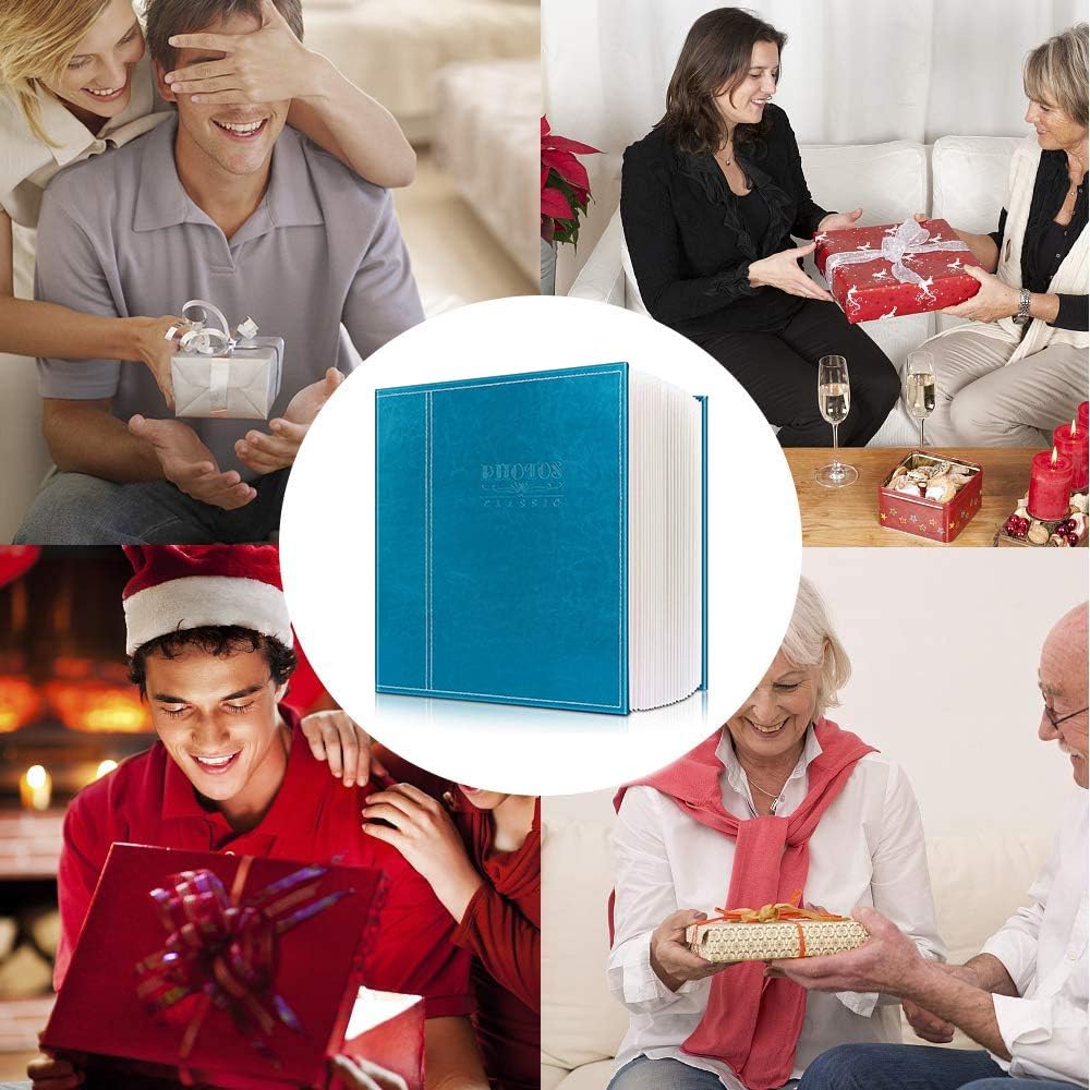 Magnetic Self-Stick Page Photo Album with Leather Cover