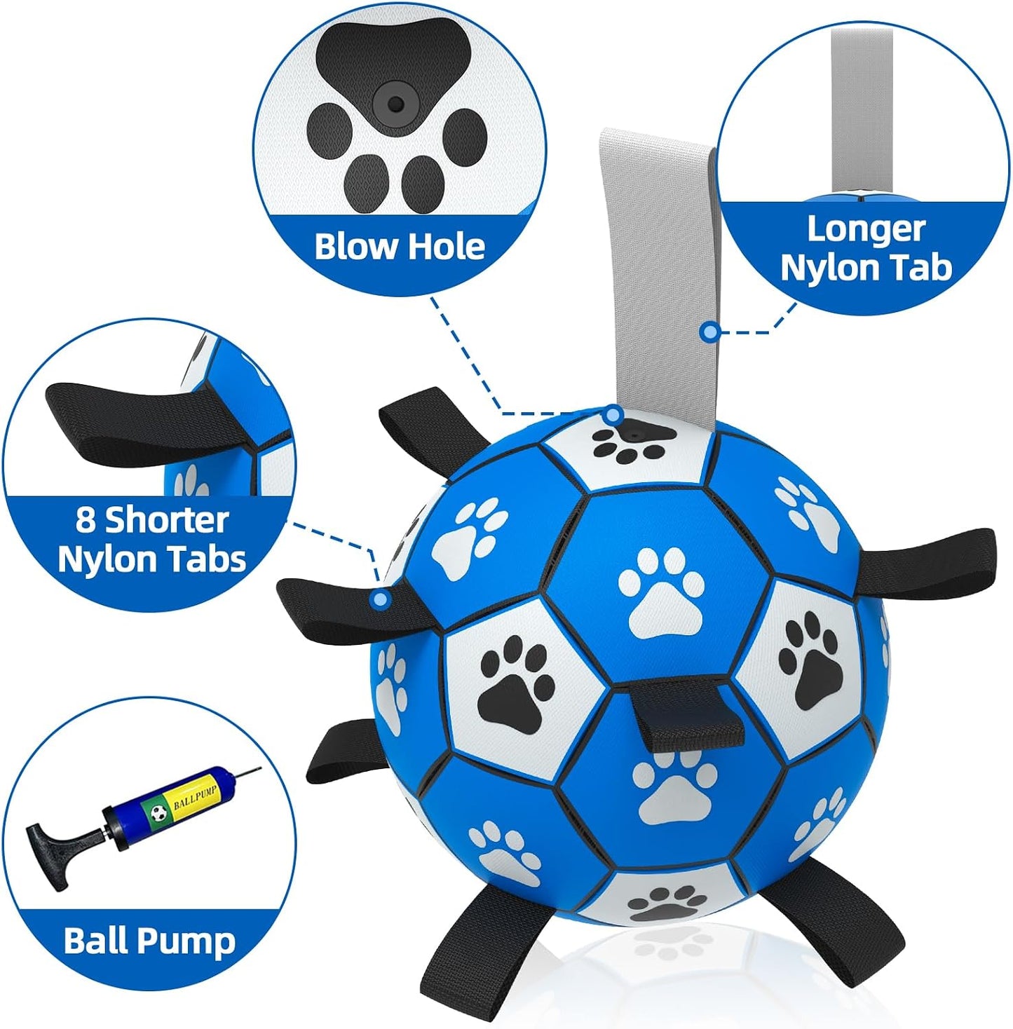 Interactive Dog Football Toy with Webbing - Durable Water Ball for Small to Medium Breeds