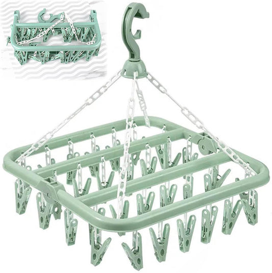 Clothes Drying Hanger and Drip Foldable Hanging Sock Rack Multifunction clothes drying rack
