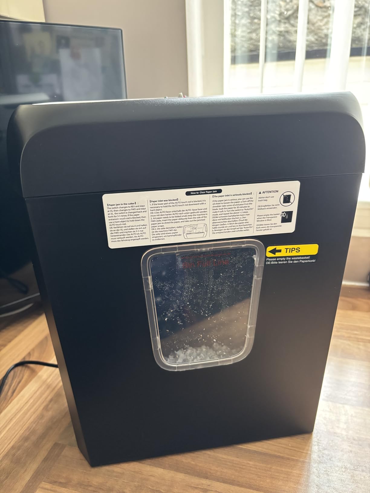 Bonsaii 6 Sheet Cross Cut Paper Shredder, Compact Shredder for Home & Small Office Use, Shreds Credit Cards, Staples, and Clips, Portable Handle Design, 13L Bin (C237-B Upgrade Version)
