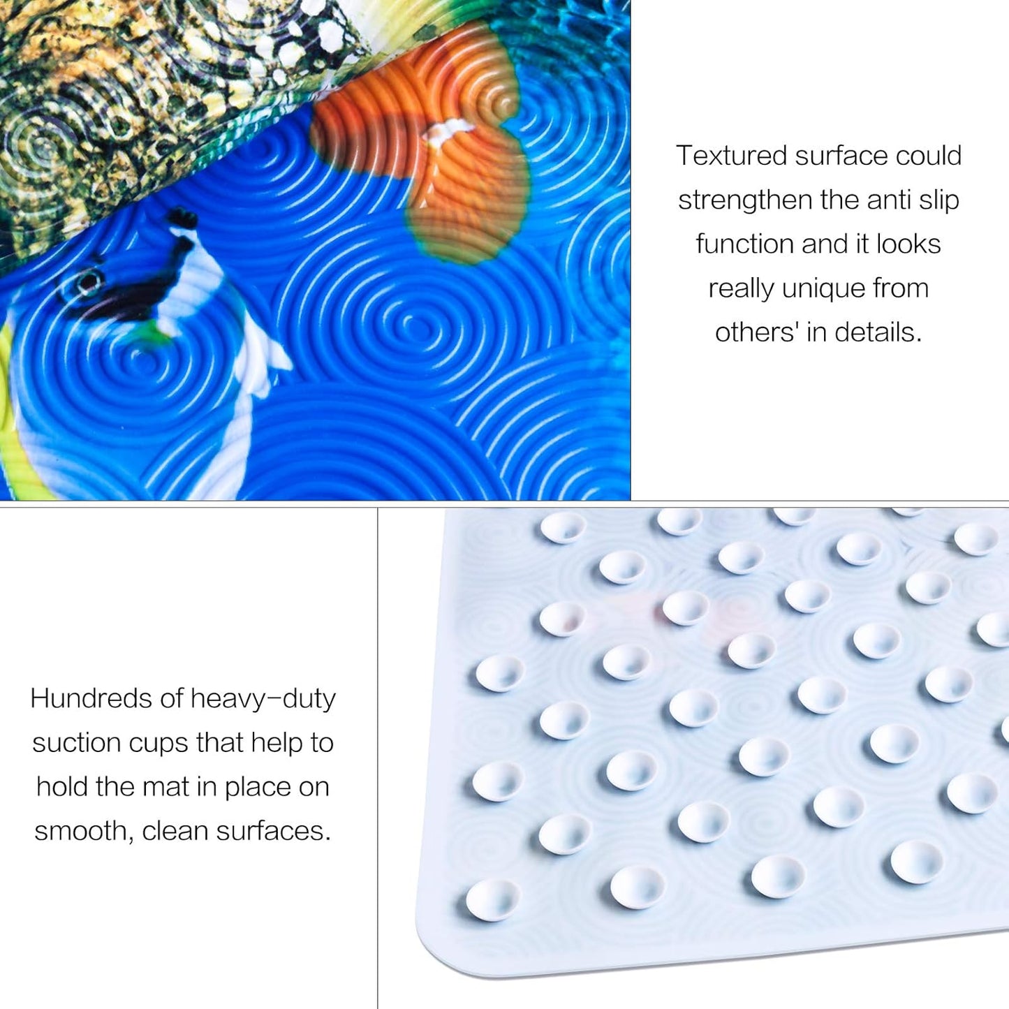 Baby Bath Mat Non Slip Childrens Bath Mat Anti Mould Baby Bathtub Mat Safety Toddlers and Nippers Bathroom Shower Tub Mats with Suction Cups