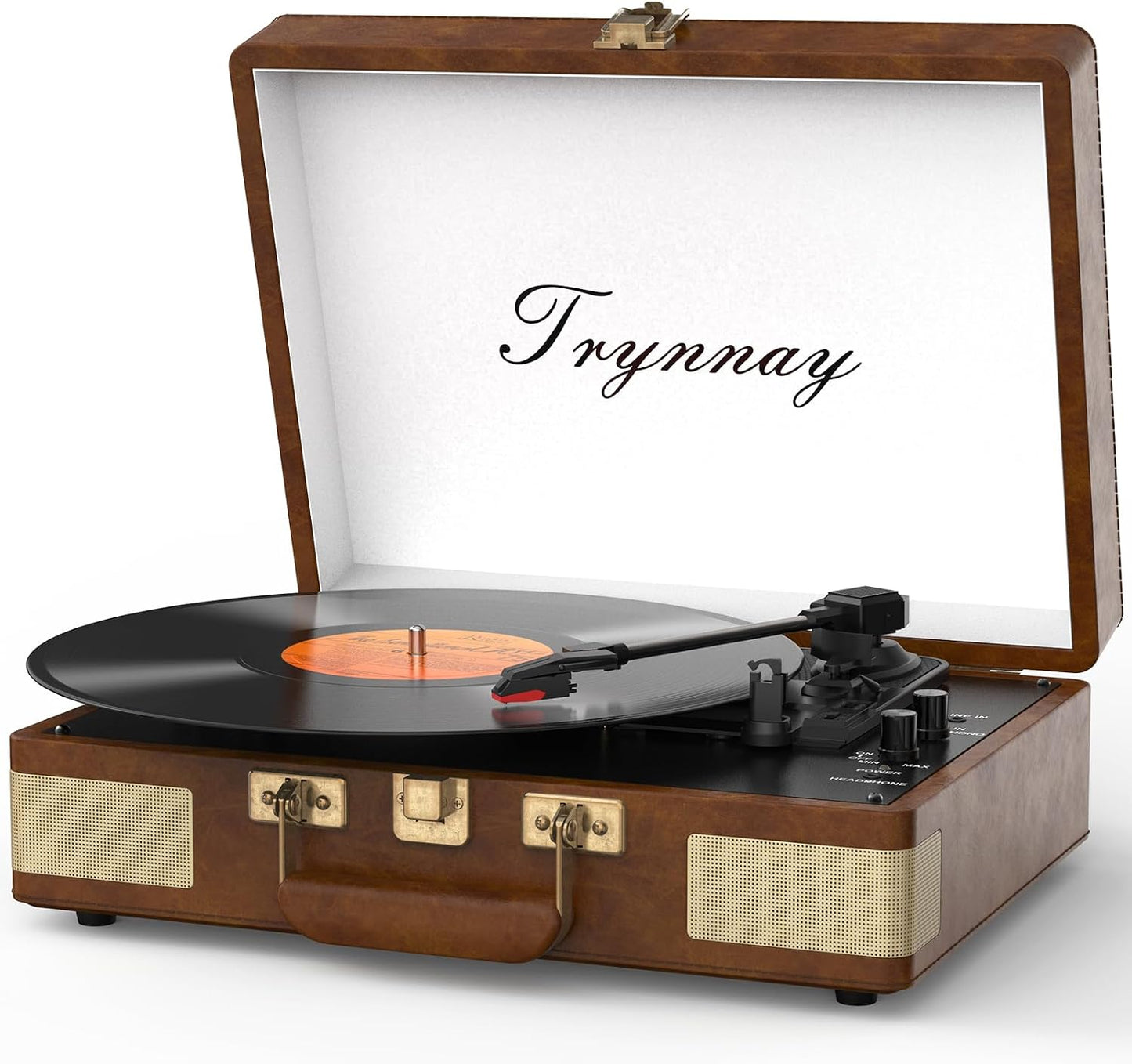 Record Player 3 Speed Bluetooth Portable Suitcase Vinyl Player with Built-in Speakers Turntable Enhanced Audio Sound Sky Blue