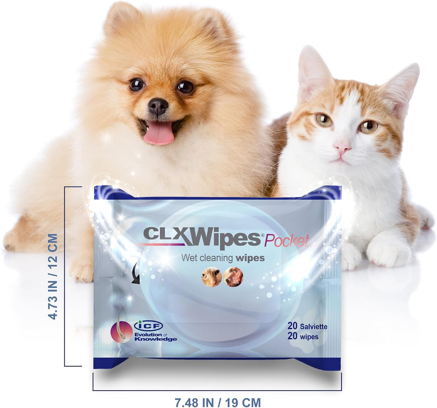 Pet Wipes for Gentle Cleaning of Paws, Ears & Skin Folds - Deodorizing & Moisturizing No-Rinse Formula