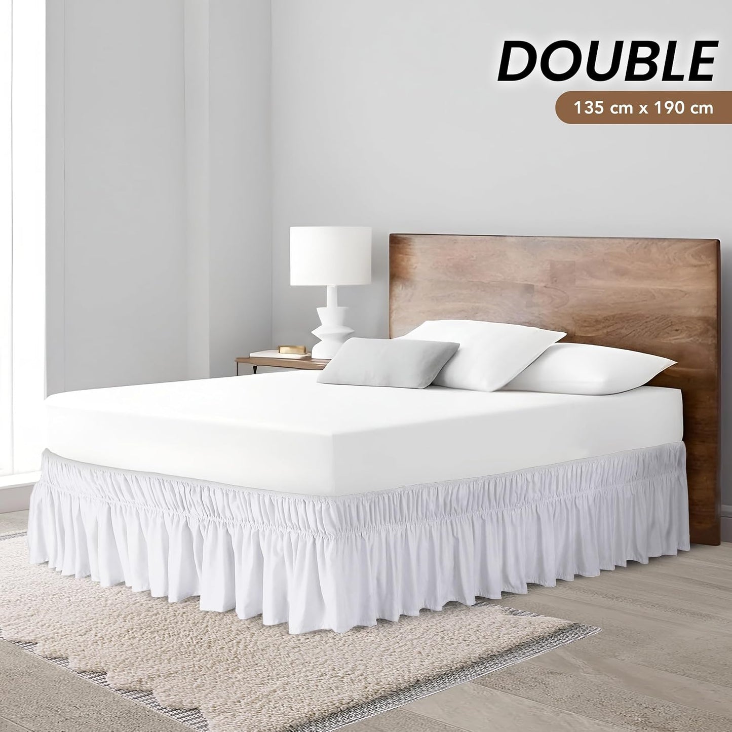 Valance Sheet - Easy Wrap Around Elastic Bed Skirt - Soft Brushed Polyester Microfiber Bed Ruffle