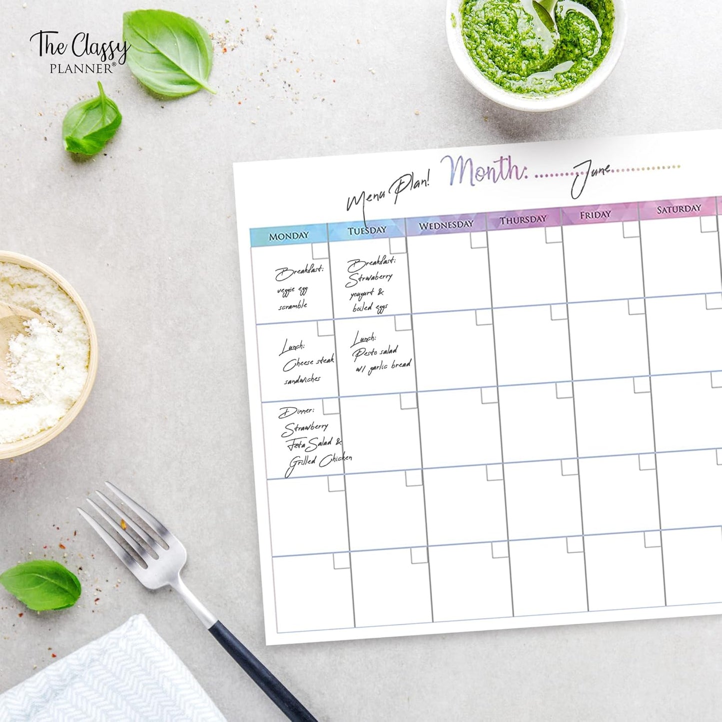 Monthly Planner Pad with 50 Tear Off Pages Notes Section, Undated Desk Calendar Personal Organiser, for Work, School, Meal, and Fitness Planning