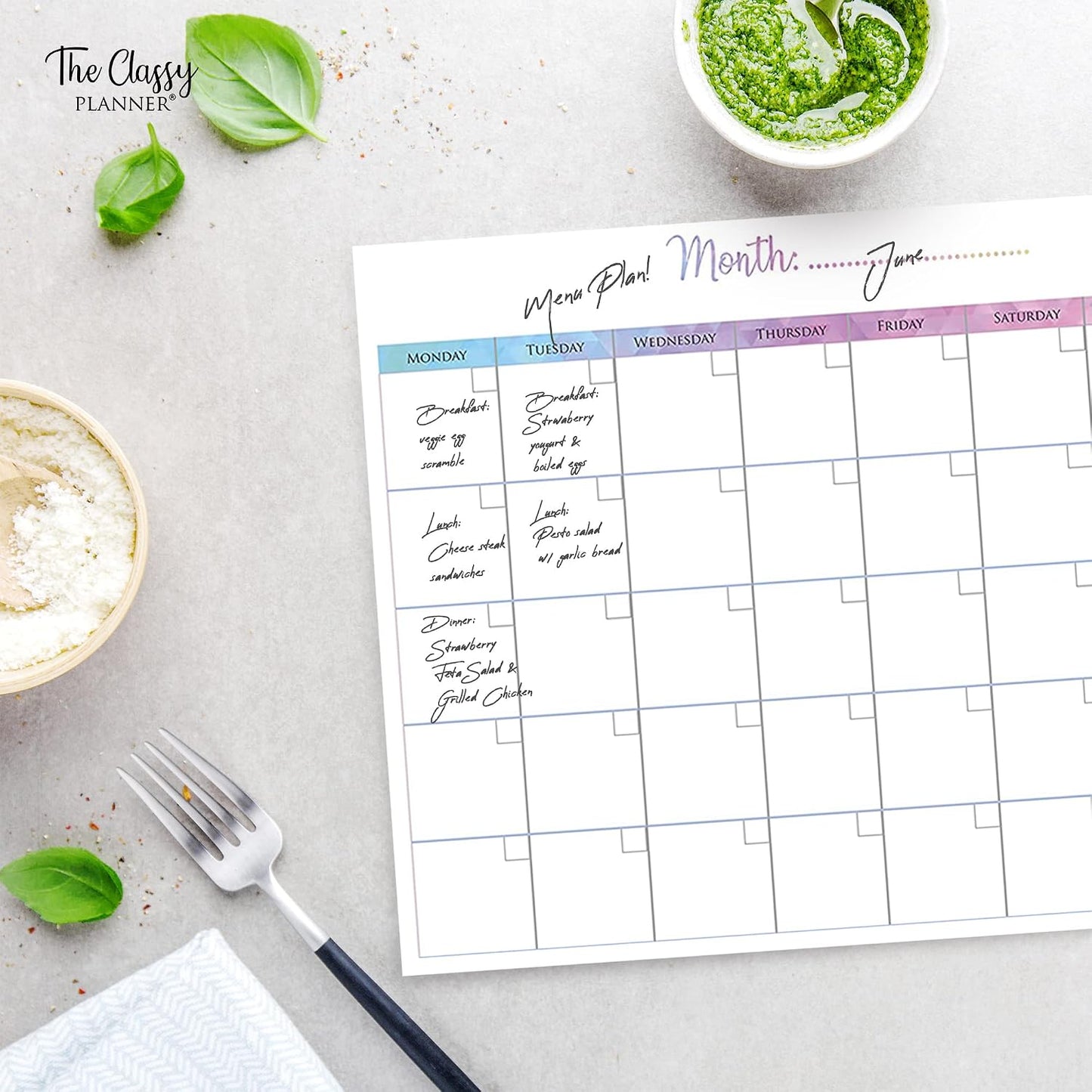 Monthly Planner Pad with Tear Off Pages and Notes Section - Undated Desk Calendar Organiser