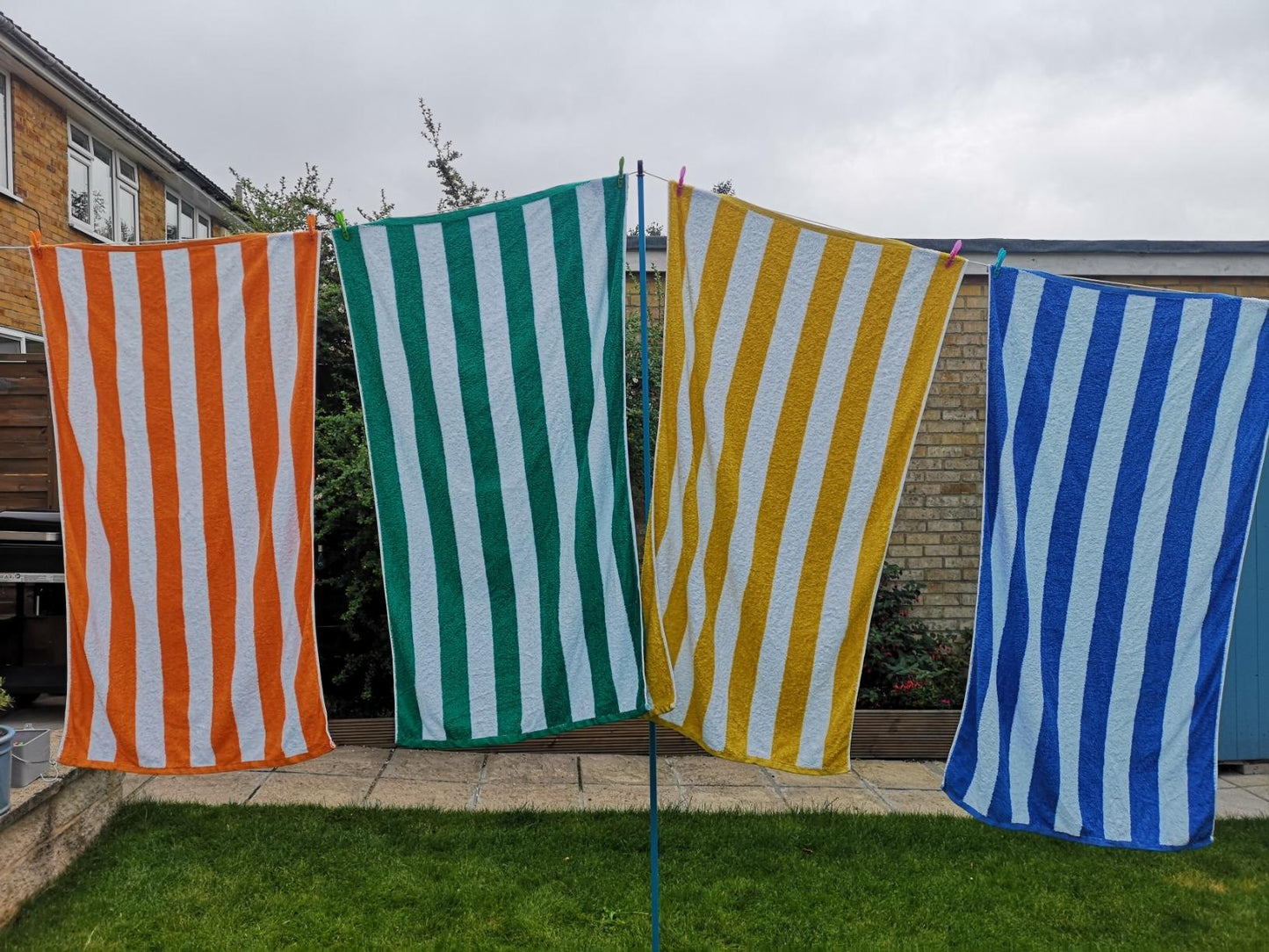 New 4 Pack Stripe Beach Towels Cotton Quick Dry Swim Towels