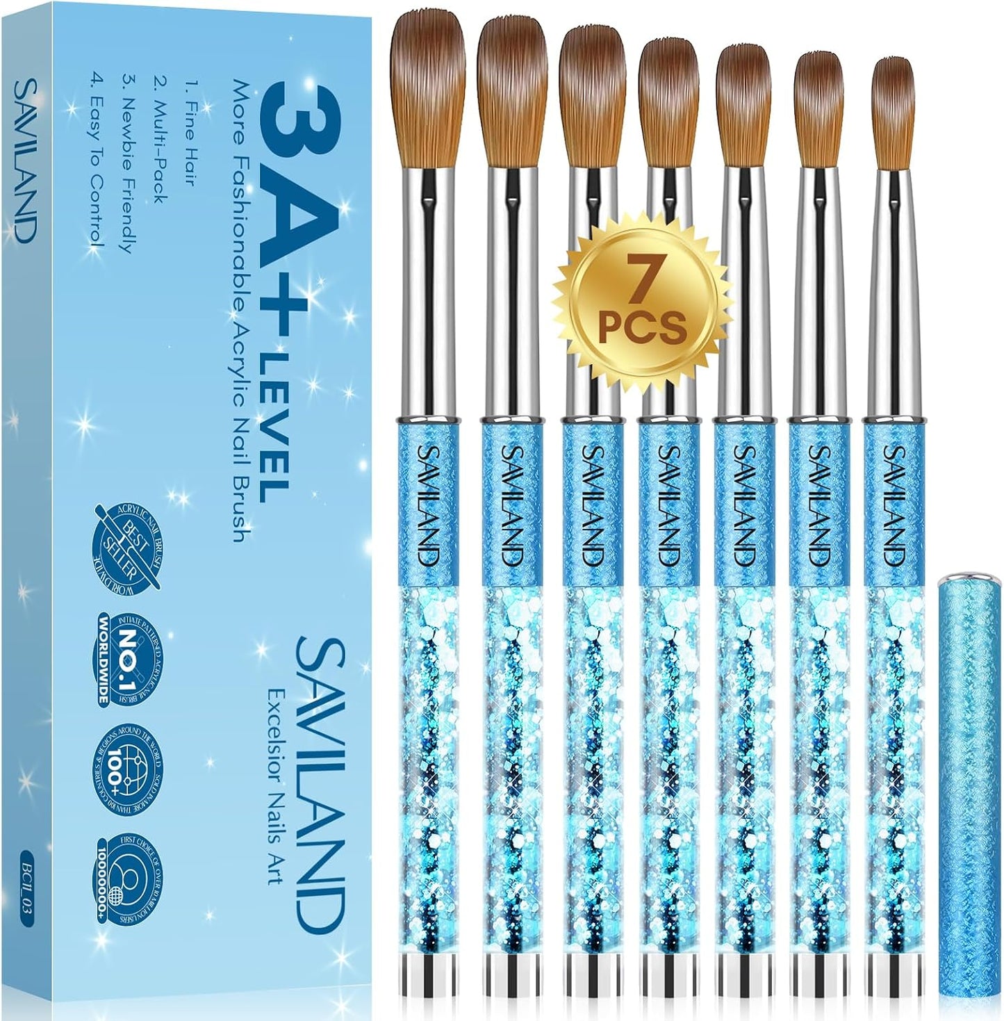 Acrylic Nail Brush Set with Synthetic Bristles