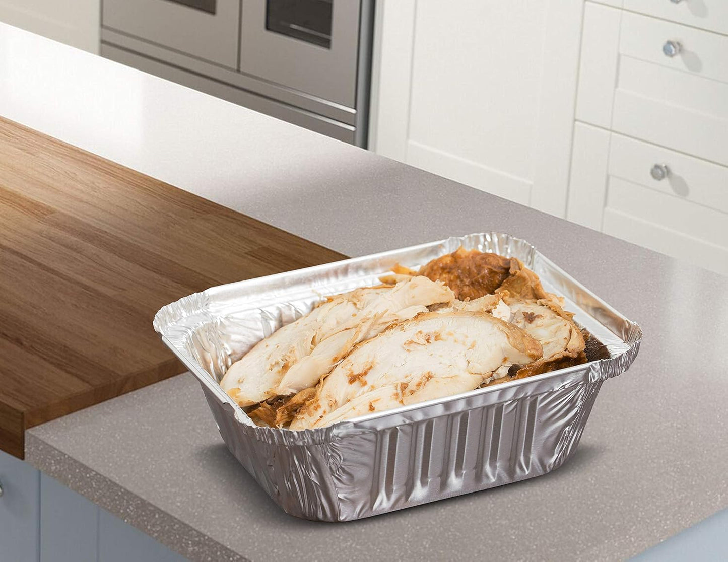 50 Small Aluminum Foil Trays Containers with Paper Lids 500ml | Great for Meal Prep Baking Food Storage Takeaway Tins | by Caterserve